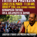 Chile. Mitin de protesta para que termine tortura y aislamiento de prisionero político antifascista «Ramiro»