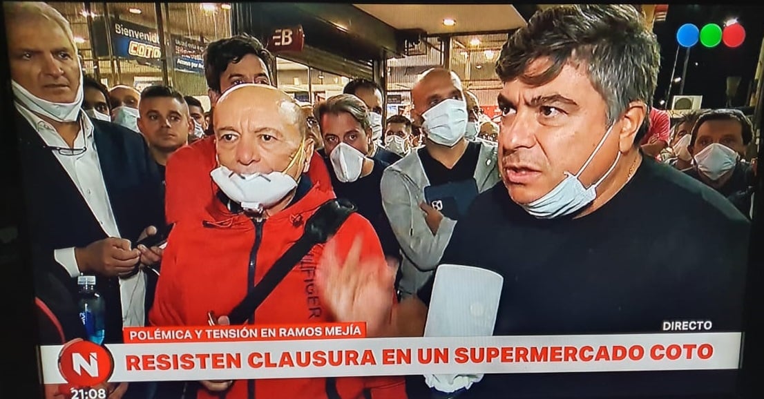 Papelón: Alfredo Coto y Ramón Muerza lideraron protestas para que levanten clausuras de supermercados por precios abusivos