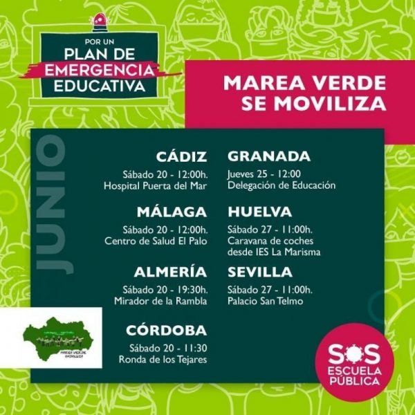 Se preparan numerosas movilizaciones el jueves 25 en defensa de la educación pública – La otra Andalucía