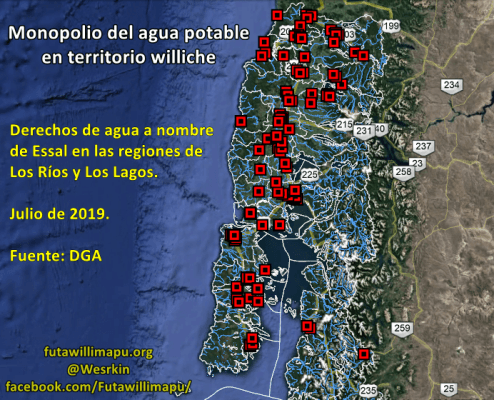 Nación Mapuche. Monopolio del agua potable en Territorio Williche