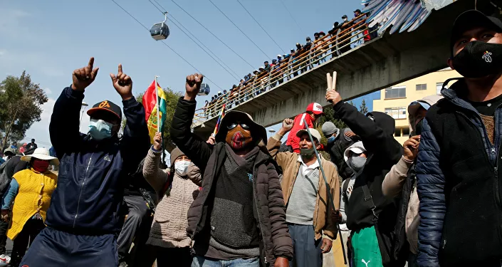 Manifestaciones y bloqueos en Bolivia