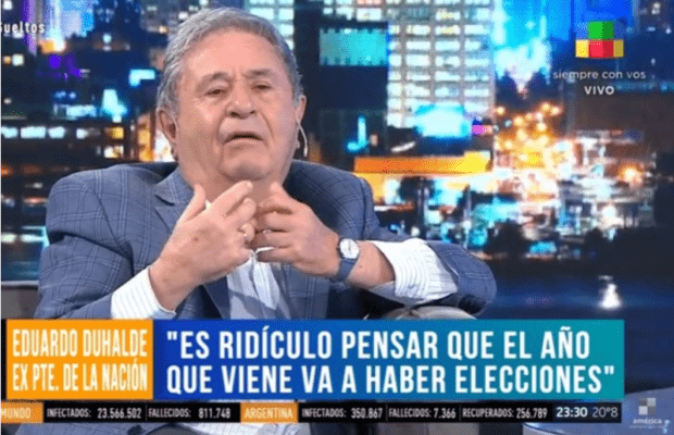 Argentina. Repudio enérgico a las irresponsables declaraciones de Eduardo Duhalde