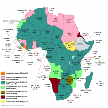 África. Las independencias: lo realizado, lo conseguido y lo pendiente