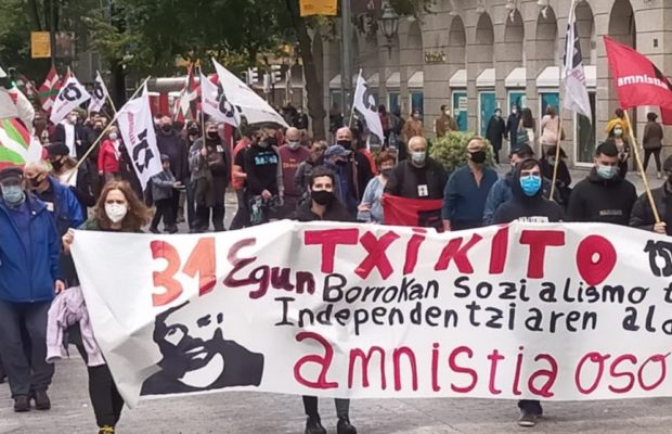 Euskal Herria. Manifestantes en Bilbao reivindicaron la lucha del preso político vasco Iñaki Bilbao /Lleva más de un mes en huelga de hambre
