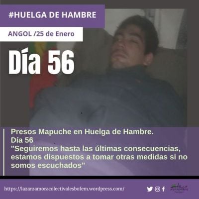 Nación Mapuche. Cárcel de Angol. Comunicado Público. Presos Políticos en Huelga de Hambre