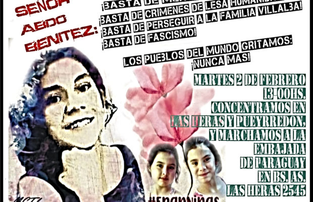 Paraguay. 2 de febrero: jornada de lucha por la aparición con vida de Lichita, justicia para Lilian y María Carmen, y por la libertad de Laura Villalba