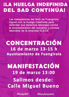 Las trabajadoras han convocado una concentración para el próximo día 16 de marzo y una manifestación el 19 que recorrerá Fuengirola