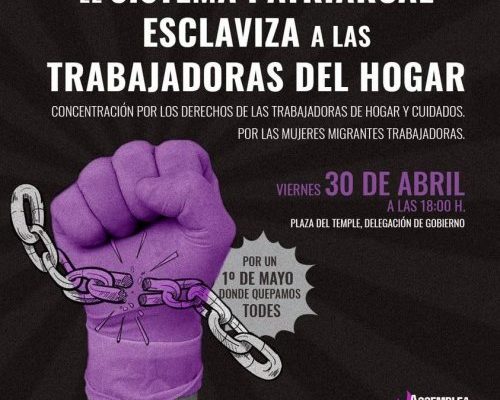 Estado Español. 30 d’abril, València: El sistema patriarcal esclaviza a las trabajadoras del hogar