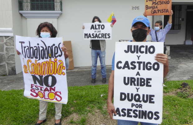 Colombia. Solidaridad latinoamericana con la lucha del pueblo colombiano /Desde Panamá, El Salvador, Chile