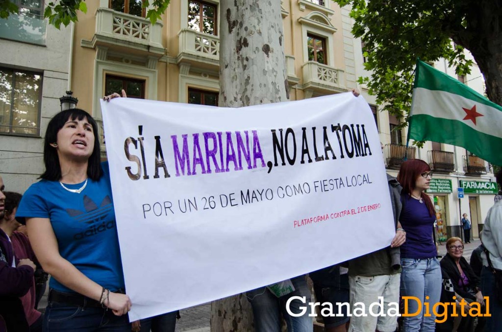 Movilización de la plataforma contra el 2 de enero en Granada.
