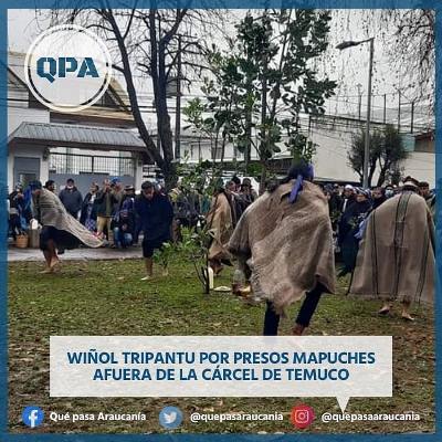 Nación Mapuche.  Realizan ceremonia de Wiñoy Xipantu por Daniel Canío, Luis Tranamil y Facundo Jones Huala, y por la libertad de todxs los Presos políticos Mapuche, en las prisiones de Temuco, Lebu, Angol