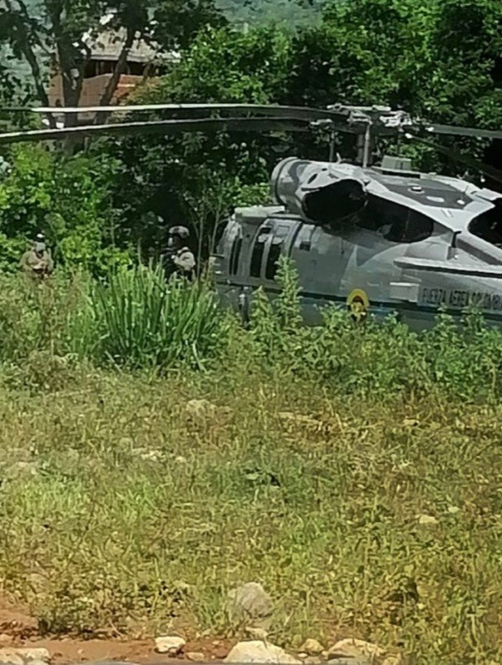 Las fotos del helicóptero del presidente de Colombia, Iván Duque.