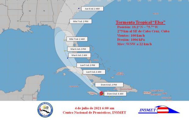 Cuba. Tormenta tropical Elsa se desplazará muy próxima a Granma, Las Tunas, Camagüey y las provincias centrales