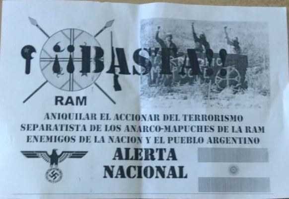 Nación Mapuche. Panfleteada racista en Viedma y reunión del Comando Unificado en Bariloche