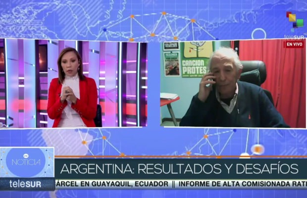 Argentina. Análisis de Carlos Aznárez de las PASO, 2021, en Telesur