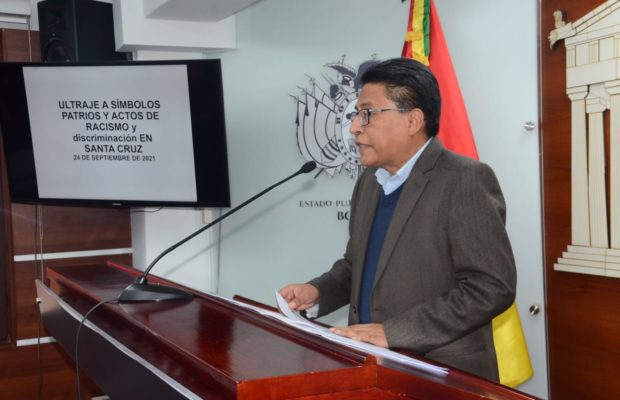 Bolivia. Gobierno iniciará acciones penales por el ultraje de símbolos patrios y actos de racismo en Santa Cruz