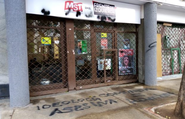 Argentina. Vandalizan local del Movimiento Socialista de los Trabajadores en Buenos Aires