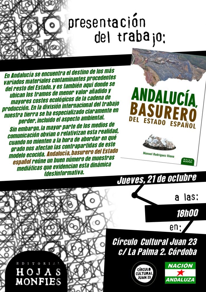 Presentación en Córdoba del libro “Andalucía, basurero del Estado español”