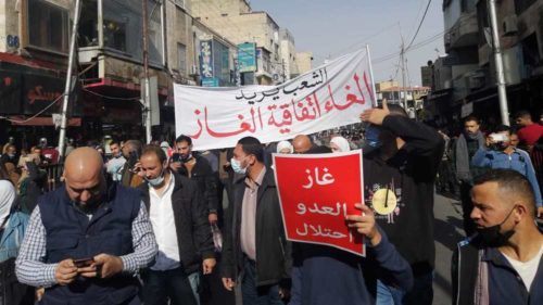 Jordania. Manifestación masiva  contra el acuerdo agua por energía con Israel