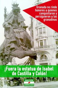 Nación Andaluza solicita la retirada de la estatua de Isabel “la Católica” y Colón del centro – La otra Andalucía