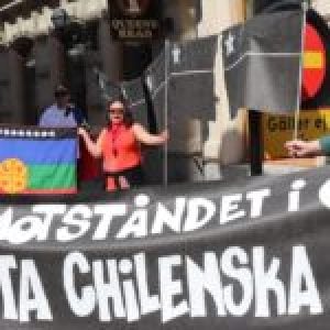 Suecia. Manifestación frente a la embajada chilena en Estocolmo