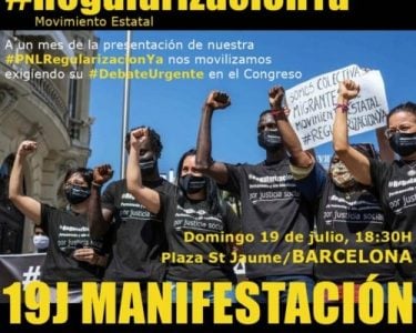 Migrantes. 19 de julio, Barcelona: Regularización ya!