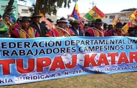Bolivia. La Federación de Campesinos Tupac Katari instruye cerco a la ciudad de La Paz para exigir la renuncia de Jeanine Añez