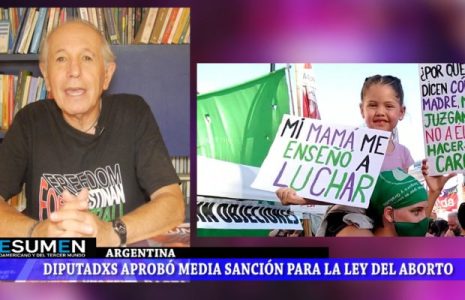 Resumen Latinoamericano tv: Aborto legal ya tiene media sanción