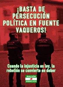 Vega de Granada: Denuncian persecución política de Nación Andaluza por el Ayuntamiento de Fuente Vaqueros (PSOE)