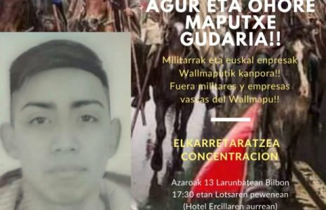 Euskal Herría. Este sábado acto solidario con el pueblo Mapuche en Bilbao
