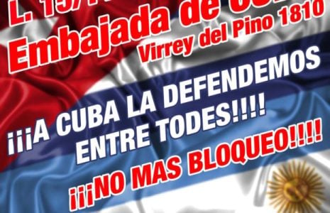 Argentina. Organizaciones sociales y políticas se movilizarán en Buenos Aires y Córdoba este lunes en solidaridad con Cuba socialista