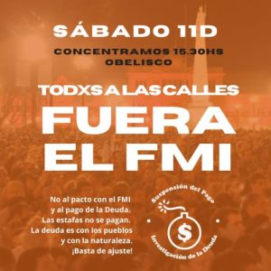 Argentina. Este sábado se esperan decenas de miles de manifestantes en Plaza de Mayo para repudiar al FMI y el pago de la deuda /Amplio marco de convocatoria de organizaciones sociales y políticas
