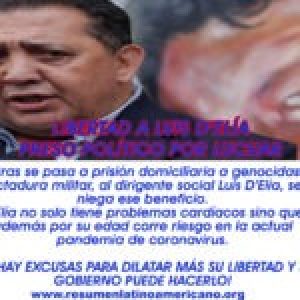 Argentina. Exigen libertad del dirigente social Luis D’Elía quien ha sufrido una recaída en su estado de salud