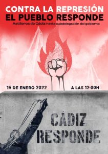 Manifestación solidaridad trabajadores del metal Cádiz