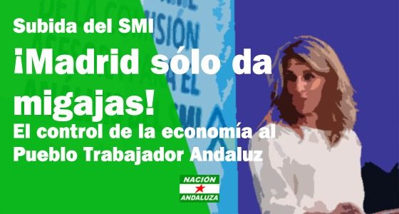 Nación Andaluza califica el incremento del SMI como “migajas de Madrid”