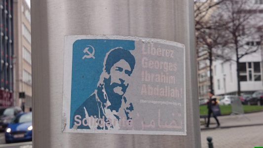 Sticker_freedom_for_Abdallah_in_Brussels