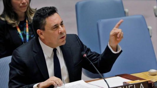 El Embajador de Venezuela ante las Naciones Unidas (ONU), Samuel Moncada, 28 de febrero de 2019.
